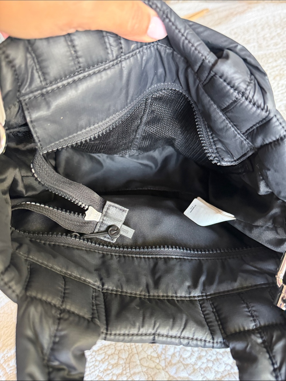 lululemon athletica Black Quilted Puffer Crossbody Tote - Picture 5 of 5